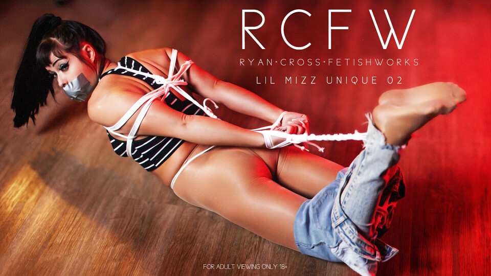 Lil Mizz Unique 02 - Losing Her Jeans, Gaining a Hogtie [4k]